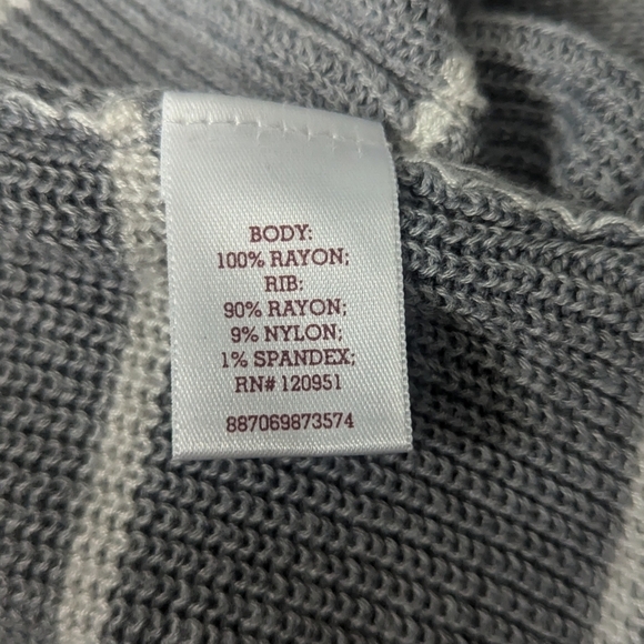 SO Hooded Cardigan with Gray and White Stripes - Picture 6 of 7